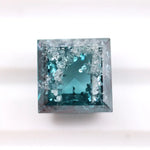 3.47 Ct blue and white square cut lab grown diamond loose stone with sharp corners, balanced symmetry, and vibrant two-tone brilliance for custom luxury jewelry design.