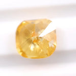 1.74 Ct yellow cushion cut lab created diamond loose stone with vibrant golden color and softly rounded square shape for custom engagement ring or luxury jewelry setting.