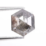 0.93 carat natural loose hexagon cut black gray diamond fancy shape for custom engagement ring