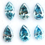 Teal blue pear cut lab grown diamond loose stone for engagement ring, sparkling blue CVD diamond for fine jewelry making