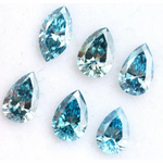 Teal blue pear cut lab grown diamond loose stone for engagement ring, sparkling blue CVD diamond for fine jewelry making