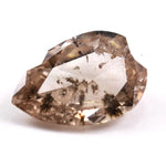 Luxury 3.56 Ct pear cut brown lab grown diamond loose stone with deep tone and sparkling faceting.