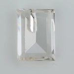 Emerald cut lab grown diamond with step facets, high clarity, transparent stone with visible internal inclusion, ethical IGI certified loose diamond for jewelry setting