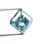 2.90 Ct fancy blue emerald lab grown diamond loose stone with soft blue color and clean rectangular step-cut facets for elegant custom jewelry design.