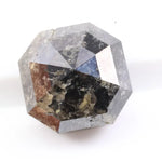 1.86 carat natural Asscher cut black diamond loose stone with deep dark color and step cut facets for custom jewelry