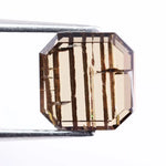 3.86 Ct Brown Lab Created Emerald Cut Diamond Loose Stone with Step Cut Facets for Custom Engagement Ring Jewelry