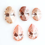 Fancy pink champagne lab grown diamond in oval and pear cuts, CVD loose diamond for solitaire ring setting and luxury jewelry making