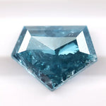 2.53 Ct fancy blue pentagon cut lab created diamond loose stone with vivid blue color, five-sided geometric shape, and brilliant faceting for modern custom jewelry setting.