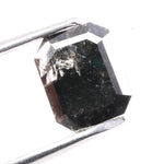 1.07 carat natural emerald cut black diamond loose stone for custom engagement ring or fine jewelry setting