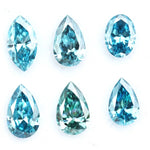 Mixed marquise pear and oval shape fancy blue lab grown diamonds loose CVD diamonds for custom jewelry making and engagement ring design