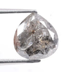 1.59 carat natural pear cut gray diamond loose fancy color gemstone for custom engagement ring