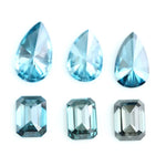 Pear and emerald cut fancy blue lab grown diamonds, ethical loose lab created diamonds for jewelry making and custom engagement rings