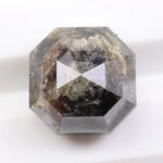 2.83 carat natural Asscher cut gray black diamond loose fancy color stone for custom ring setting