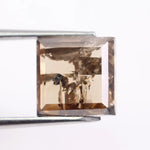 2.99 Ct square cut brown lab grown diamond loose stone with rich fancy color and sharp geometric facets for custom engagement ring and fine jewelry design