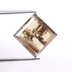 2.99 Ct square cut brown lab grown diamond loose stone with rich fancy color and sharp geometric facets for custom engagement ring and fine jewelry design