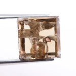 2.99 Ct square cut brown lab grown diamond loose stone with rich fancy color and sharp geometric facets for custom engagement ring and fine jewelry design