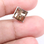 2.99 Ct square cut brown lab grown diamond loose stone with rich fancy color and sharp geometric facets for custom engagement ring and fine jewelry design