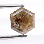 1.22 carat natural hexagon cut brown diamond loose fancy color gemstone for custom engagement ring