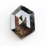 1.26 Ct hexagon cut grey black brown diamond with unique tones and sparkle for modern statement jewelry