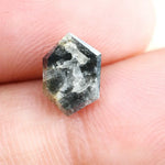 1.26 Ct hexagon cut grey black brown diamond with unique tones and sparkle for modern statement jewelry
