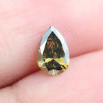 0.49 Ct pear cut brown lab grown diamond loose stone with soft sparkle, elegant lab diamond for wedding or engagement ring.