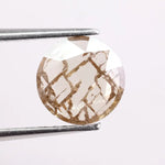 elegant 0.74 Ct white and brown round lab grown diamond loose stone with brilliant facets