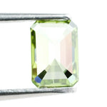 0.67 Ct fancy green emerald cut lab grown diamond loose stone, elegant lab created diamond for pendant or custom jewelry.