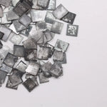 73.74 Ct lab grown rough diamond lot with square shape grey black uncut diamonds perfect for rustic jewelry making and custom engagement rings.