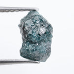 blue colour rough cut diamond engagement ring
