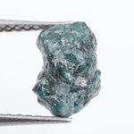 blue colour rough cut diamond engagement ring