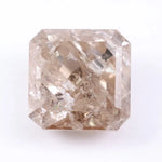 2.85 Ct emerald cut white and brown lab grown diamond loose stone with rectangular step facets and contrast sparkle