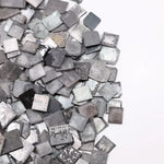 Fancy grey black lab grown rough diamond lot with square slice Carré cut tiles, raw CVD diamonds for custom jewelry making and unique engagement ring designs.