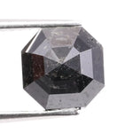 1.81 Ct Asscher cut black diamond loose, premium natural fancy diamond perfect for engagement or custom ring