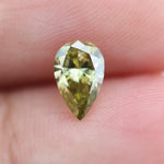 0.47 Ct pear shape green lab created diamond with brilliant sparkle, loose lab grown gemstone for custom jewelry design.