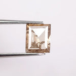 1.42 Ct white & Brown Square cut lab grown diamond loose diamond with classic sparkle