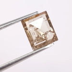 1.42 Ct white & Brown Square cut lab grown diamond loose diamond with classic sparkle