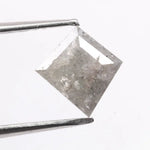 0.85 Ct natural gray kite cut diamond loose gemstone with unique geometric shape for custom ring or pendant design