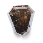 1.37 ct natural shield cut brown diamond loose stone with vintage faceting for custom fine jewelry making