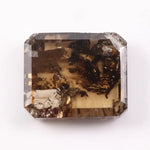 2.95 Ct brown emerald cut lab grown diamond loose stone with rich fancy color and sharp rectangular step facets for custom jewelry