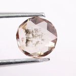 0.51 Ct Round cut White & brown lab created diamond with clean geometric step facets and elegant sparkle