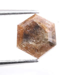 1.50 carat natural brown hexagon cut loose diamond with brilliant facets ideal for custom ring, pendant or fine jewelry