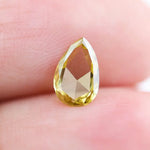 0.41 Ct pear cut yellow lab grown diamond with bright fancy color and elegant teardrop shape, loose diamond stone for custom jewelry design.