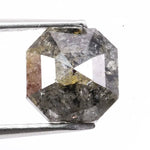 1.53 Ct Asscher cut black diamond loose stone with deep fancy color, ideal for engagement ring and custom fine jewelry