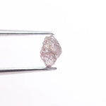 Uncut diamond stone texture Diamond ring with pink center stone