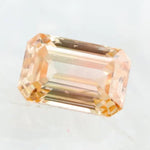 0.67 Ct brown emerald cut lab grown diamond with elegant step cut facets and rich warm tone, loose fancy diamond for custom jewelry making.