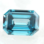 0.37 Ct blue emerald cut lab grown diamond with vibrant fancy blue color and elegant step cut facets, loose diamond for custom fine jewelry.