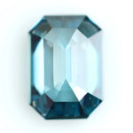 0.37 Ct blue emerald cut lab grown diamond with vibrant fancy blue color and elegant step cut facets, loose diamond for custom fine jewelry.