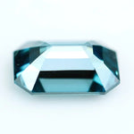 0.37 Ct blue emerald cut lab grown diamond with vibrant fancy blue color and elegant step cut facets, loose diamond for custom fine jewelry.