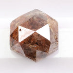 1.37 Ct natural brown hexagon cut loose diamond with sharp faceting for custom engagement ring or fine jewelry