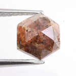 1.37 Ct natural brown hexagon cut loose diamond with sharp faceting for custom engagement ring or fine jewelry